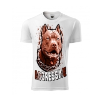 Zdjęcie produktu  Koszulka biała AGGRESSIVE pies pitbull